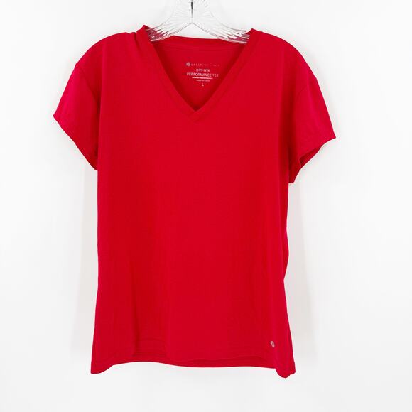 Bally Dry-Wick Performance V-Neck Short Sleeve Tee Women's Size Large - Picture 1 of 8